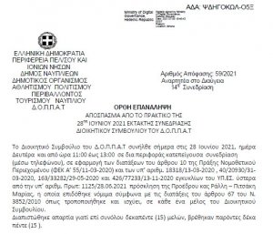 Ορθή επανάληψη Απόφασης Περί συνδιοργάνωσης εκδήλωσης του Συλλόγου Απανταχού Ναυπλιέων « Ο ΝΑΥΠΛΙΟΣ» με το Ν.Π.