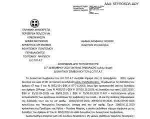 Απόφαση Περί Ψήφισης Προυπολογισμού Οικονομικού Έτους 2021