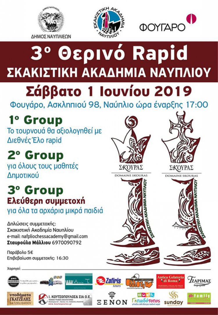3ο Θερινό Rapid | Σκακιστική Ακαδημία Ναυπλίου