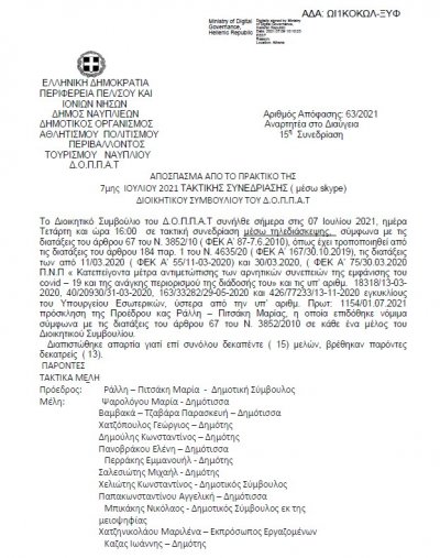 Απόφαση Περί Συμμετοχής του Ν.Π. στην παρουσίαση βιβλίου της Ιεράς Μητρόπολης Αργολίδας και εξειδίκευση πίστωσης